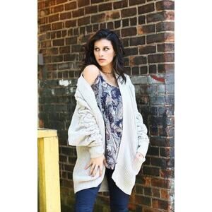 Chenille Grey Cardigan JJ Boutique One Size